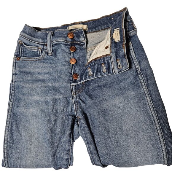 Madewell 10 in High Rise Skinny Jeans Womens Sz 25 Button Fly Medium Wash Denim - Picture 4 of 8